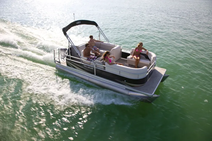 a small boat in a body of water
